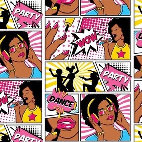 African american girls retro pop-art party