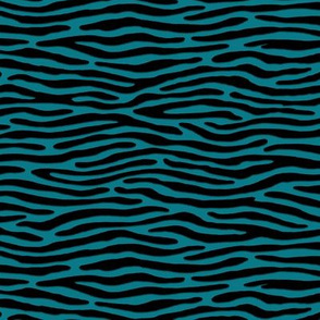 ★ ZEBRA OR TIGER ? ★ Teal Blue – Tiny Scale - Horizontal / Collection : Wild Stripes – Punk Rock Animal Prints 2