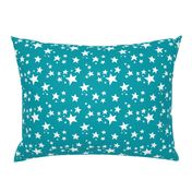 Scattered Doodle Stars on Teal