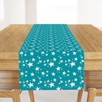 Scattered Doodle Stars on Teal