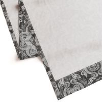 Charcoal and grey dirty denim textured boho print large