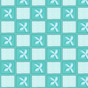 Turquoise Snowpatches for Christmas Quilt