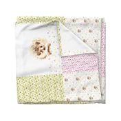 17-02A 54" Hedgehog Floral Tea Towel Panel Cute Animal