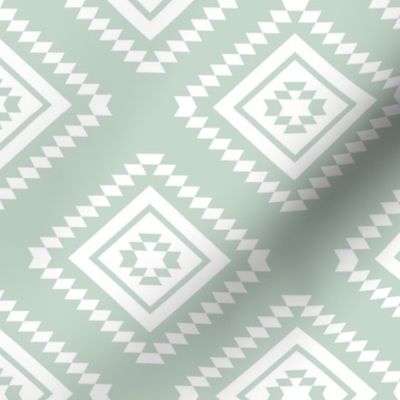 Aztec - White, Light Mint