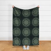 Gold Mandala on Dark Green