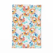 Summer Tropics Peach Turquoise Blue Floral 