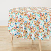 Summer Tropics Peach Turquoise Blue Floral 