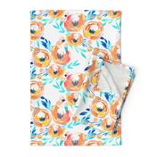 Summer Tropics Peach Turquoise Blue Floral 