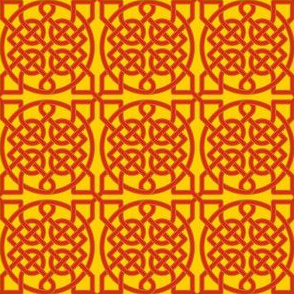 Celtic Knot - 39 crossings (red\gold) - 2in