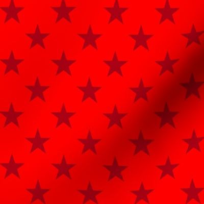 One Inch Dark Red Stars on Red