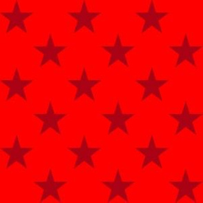 One Inch Dark Red Stars on Red