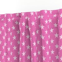 One Inch Light Pink Stars on Dark Pink