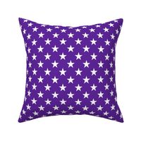 One Inch White Stars on Purple