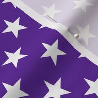 One Inch White Stars on Purple