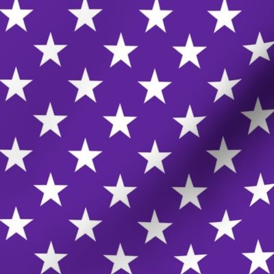 One Inch White Stars on Purple