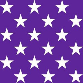 One Inch White Stars on Purple