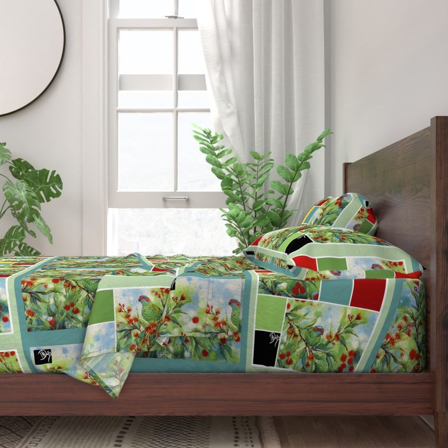 Tea towels with musk lorikeets