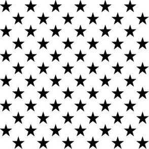 Half Inch Black Stars on White