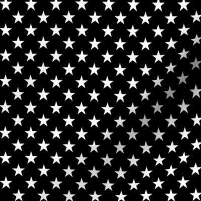 Half Inch White Stars on Black