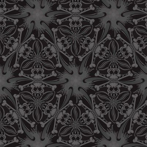 ★ SKULLS & STARS ★ Black & Gray / Collection : Pirates Tessellations - Skull and Crossbones Prints