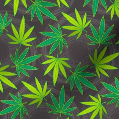 ★ SPINNING WEED ★ Green & Dark Gray - Large Scale/ Collection : Cannabis Factory 1 – Marijuana, Ganja, Pot, Hemp and other weeds prints