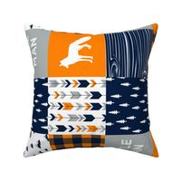 patchwork wholecloth orange and navy - fox and arrows (90)
