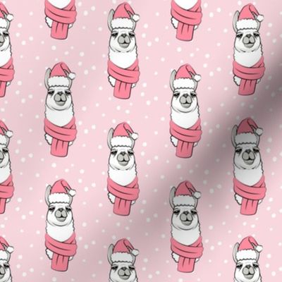 holiday llama on pink