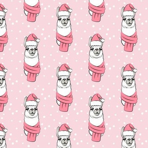 holiday llama on pink
