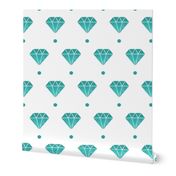 Teal diamond polka dot