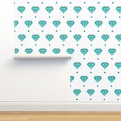 Teal diamond polka dot