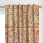 Rome map, Italy (antique, XL- for 1 yard of 54" or wider fabric))