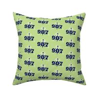 907 Alaska Map in Navy on Lime Green