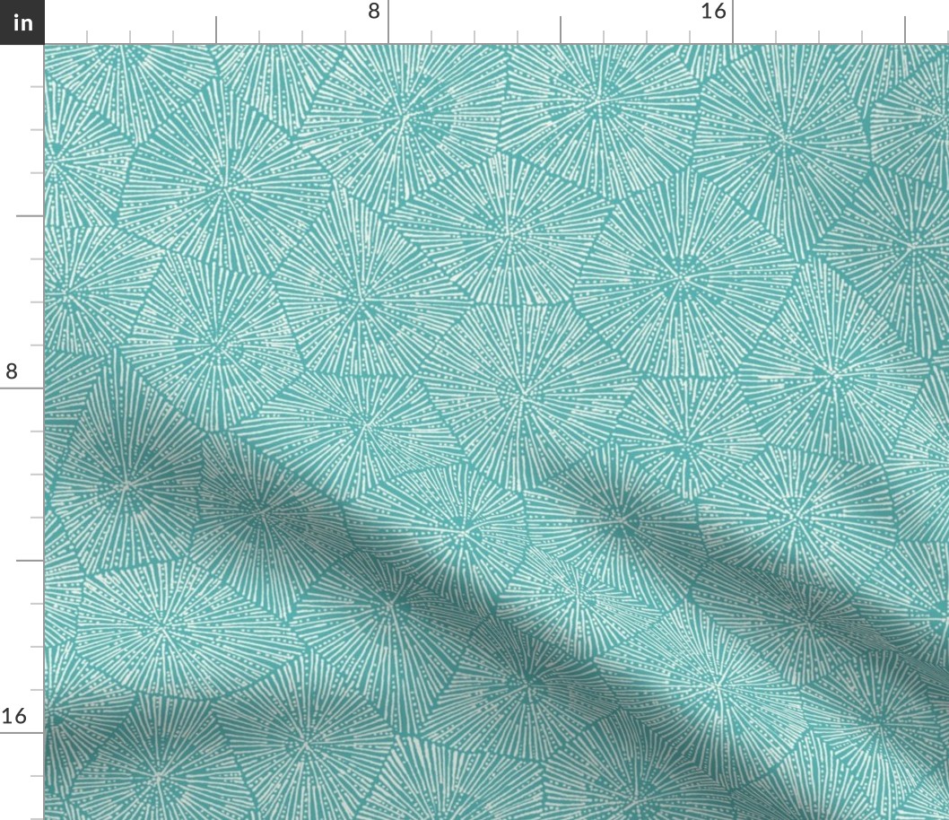 jumbo petoskey-stone pattern, off-white on  light turquoise