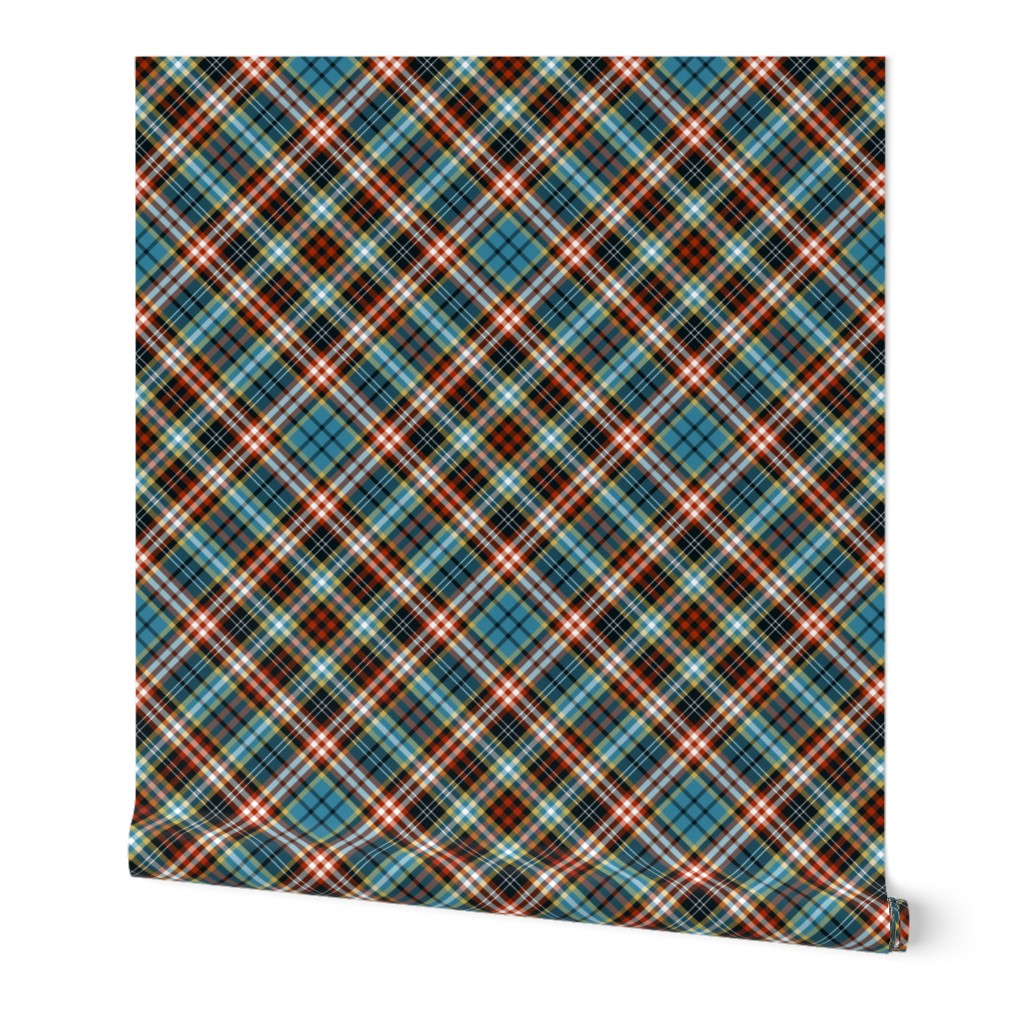 Ogilvy or Drummond of Strathallan tartan, 4.24", blue ancient, 6" diagonal