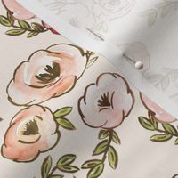 Soft Blush Fall Watercolor Floral 