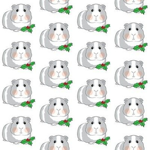 christmas guinea pigs with holly