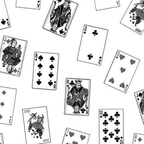 Scattered Playing Cards // Greyscale