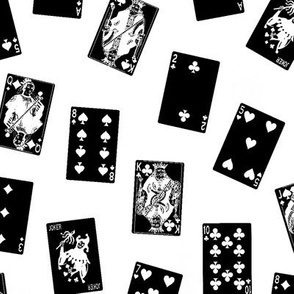 Scattered Black Playing Cards