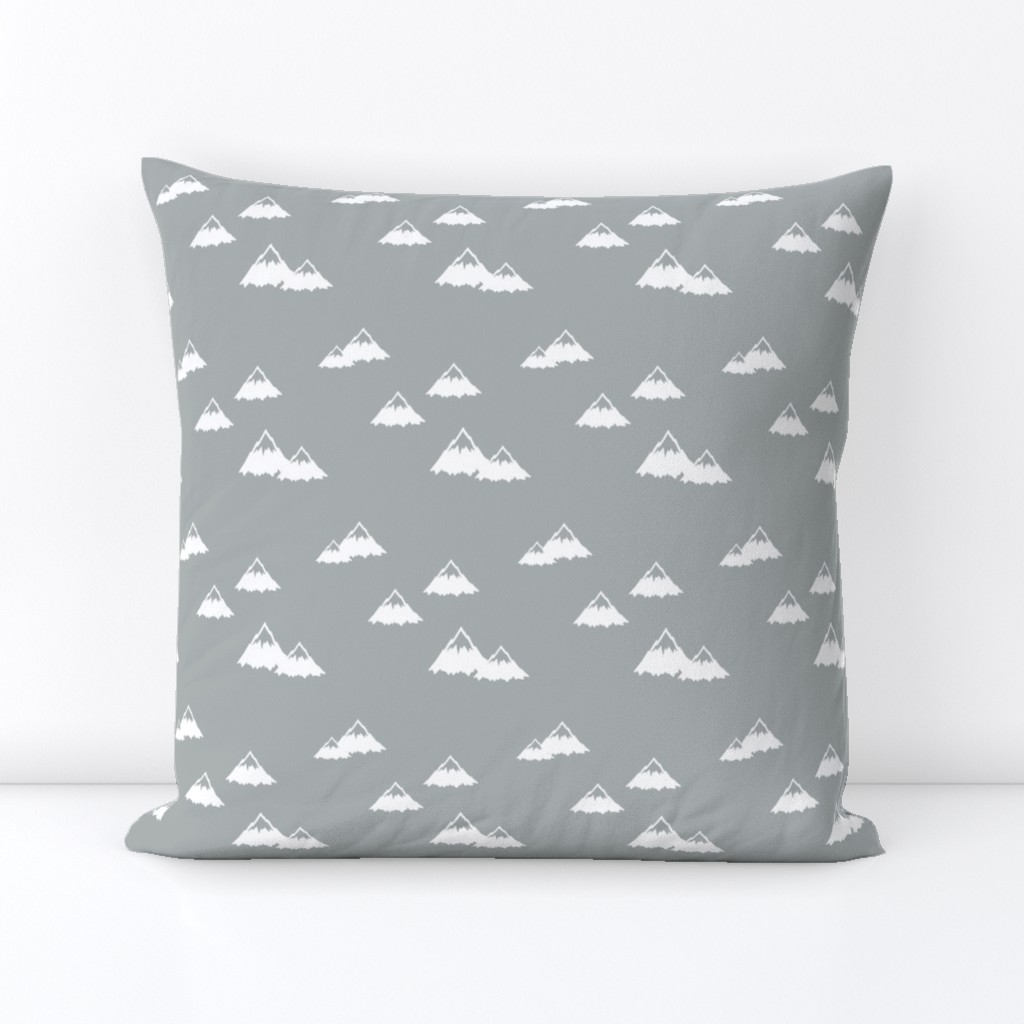 mountains - white on grey (northern lights collection)