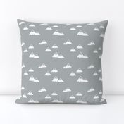 mountains - white on grey (northern lights collection)