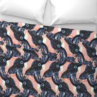 Black Cockatoo / Australian bird galah parrot spots handpainted black pink