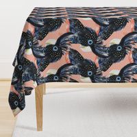 Black Cockatoo / Australian bird galah parrot spots handpainted black pink