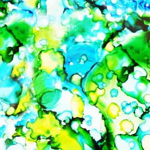 blue & green abstract watercolor 