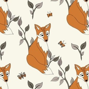 Diagonal Fox - Rust, Ivory … woodland, baby, nursery decor, fox