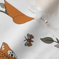 Diagonal Fox - Rust, White … woodland, fox,  baby, nursery decor,