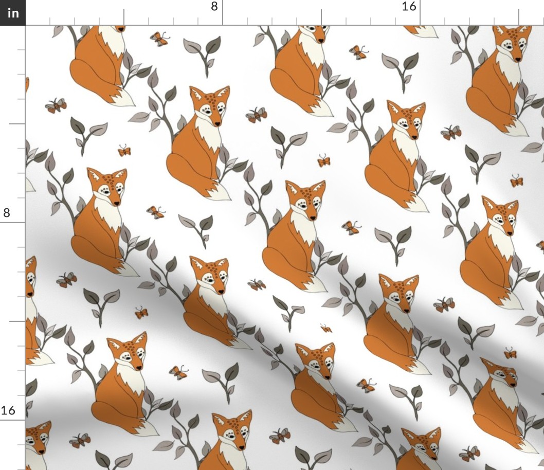 Diagonal Fox - Rust, White … woodland, fox,  baby, nursery decor,