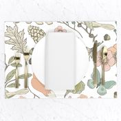 Autumn Pastel - Jumbo- White … woodland, pastel, baby, nursery, bear, fox, bird, moth, butterfly, toile