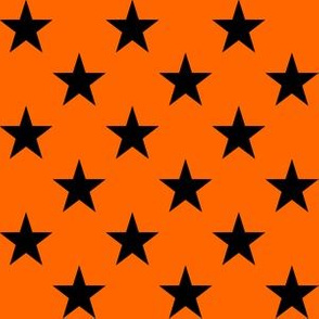 One Inch Black Stars on Orange