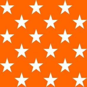 One Inch White Stars on Orange