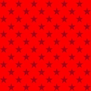 Half Inch Dark Red Stars on Red